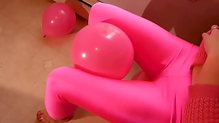 Spandex Angel - Pink balloons & spandex