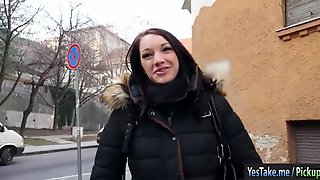 Hungarian cutie Felicia gets convinced to fucked for cash