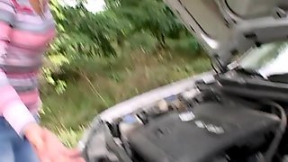 Car Trou### Granny Pays Dues By Getting Fuck