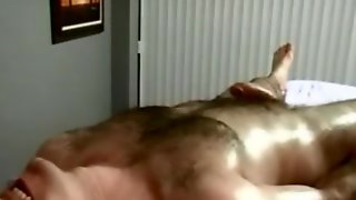 Hairy Bear body and genital massage