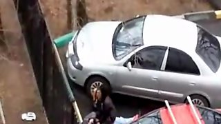 Couple fucking in the car parking