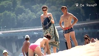 Spy cam has spotted some nude beach sex couple