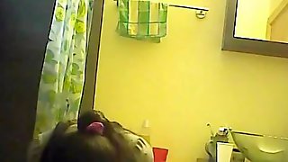 Peeing young chick caught caught on spy camera