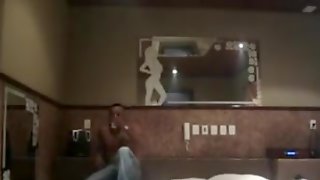 Amateur porn video of a young couple screwing in a motel room
