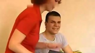 Boy-friend cum inside older redhead not his mother