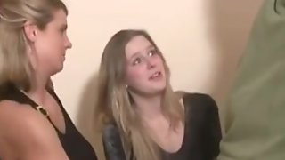 Two Women Jerking a Man WF