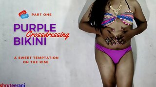 PURPLE BIKINI - CROSSDRESSING BY INDIAN SHEMALE