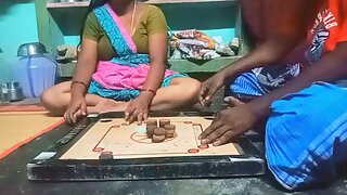 Village Bigg boobs aunty Bigg boobs aunty Carrom board is playing with man