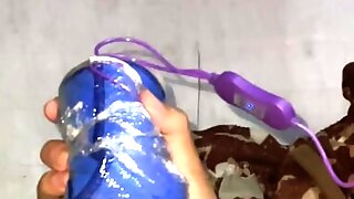 Fuck Homemade Sex toy with cum shot.