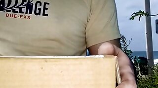 Lucky Delivery Boy Desi Bhabhi Jerking Off