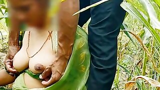 Desi Indian sister-in-law liked Jiju's black thick cock in the corn field and got fucked