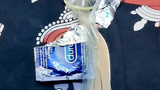 Asian black men morning hard cumshot with durex condom