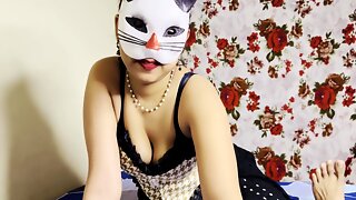 Video With Clear Hindi Audio Voice Indian Hot Cat Masked Girl