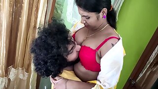 Vaishnavy Shirt Open And Red Bra Show Romance With Sharun Raj, Mallu Couple Dress Open Romance, Hot Boobs Kissing Romance With Hot Kiss