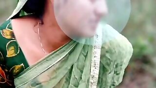 Indian amateur in saree allows big cock to fuck her outdoors