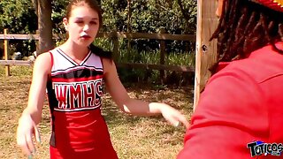 Ebony Teen, Interracial, BBC, Cheerleader