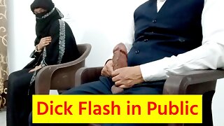 Dick flash in publish in front of muslim girl and fucking her on chair