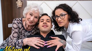 Grandma Young Boy Anal, Granny Threesome, Mature Anal, Hairy, MILF, Big Cock