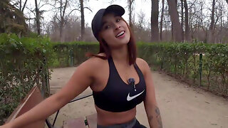 Jogging With Big Tits