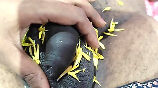 Busty girlfriend having a good time with her buddys cock among flowers