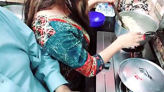 Indian maid is cooking while getting her tight ass pounded by her employer with explicit Hindi audio