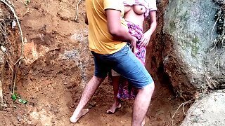 Covert outdoor encounter with stepsister leads to hot hardcore action after a naughty piss session