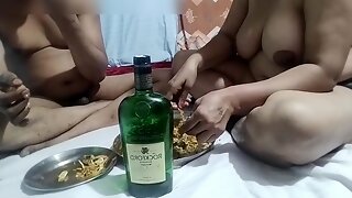 Sandeep And Pooja Enjoying Food And Drink