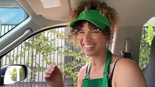 Curly Hair Blowjob Car