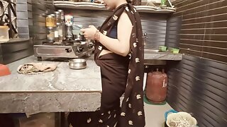 Caught Hot and Beautiful Bhabhi Watching Porn in the Kitchen. Then Bhabhi Had to Give Me Her Pussy.