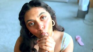 Indian stepmom sucks and fucks every hard inch of cock