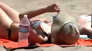 Public Interracial Threesome