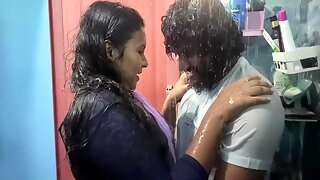 Malayali Desi Couple Saree Bath With Sex Day After Marriage
