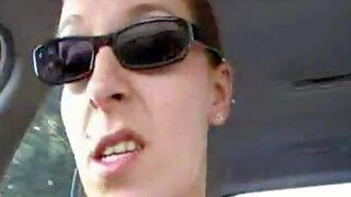 Couple, Vintage, Voiture, Allemande, Branlette, Lunettes