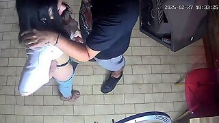 Stepmom and stepsister having fun at the bar