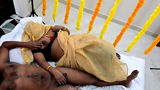 Indian housewife Desisridevi enjoys passionate first night with her partner