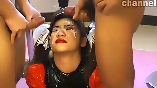 亚洲人, 乳胶, 颜射