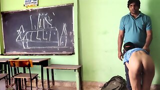 Indian college couple gets it on in their uniforms after class