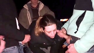 French Gangbang, French Dogging, Amateur Creampie Gangbang, Amateur Bukkake