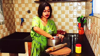 Hot Indian Bhabhi in Nighty Fucked by Devar in Kitchen