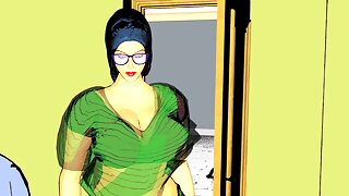 My friends strict mom caught me wanking in the douche.