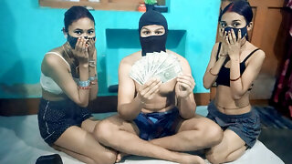 College Friends Threesom Sex XXX Video Hindi, One Boy with Two Girls Full Hindi Audio XXX Video