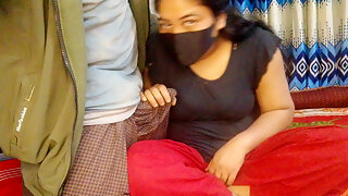 Sexy Desi Bhabhi with Dewar Romantic Fucking Blowjob