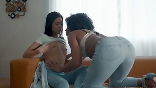 다른인종간 섹스, 레즈비언, 흑단, 아시아, 절벽 가슴