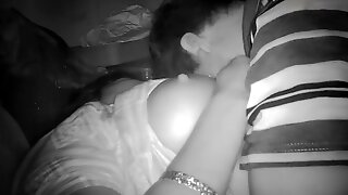 Indian village mansion wifey kissing housband