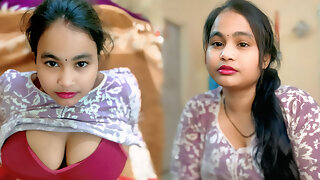 Desi Friends Duo Big Boobs Saree Blouse Drop Tease Ultra Hot Bedroom Mms Style