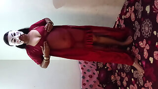 New Red Dress La Aunty Super Sex with Boy Friend