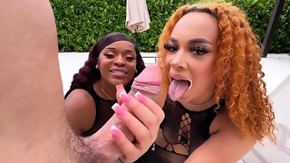 Ebony Threesome White