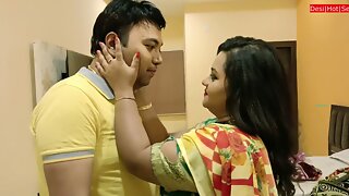 South Asian bride teases with a titjob after coming home from work