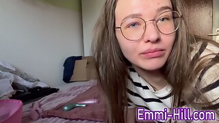German schoolgirl brutally fingers herself to explosive squirting orgasm