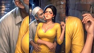 Indian Bhabhi Grouped & screwed rock hard by Her elderly Disgusting Muslim Neighbour in Busy Market